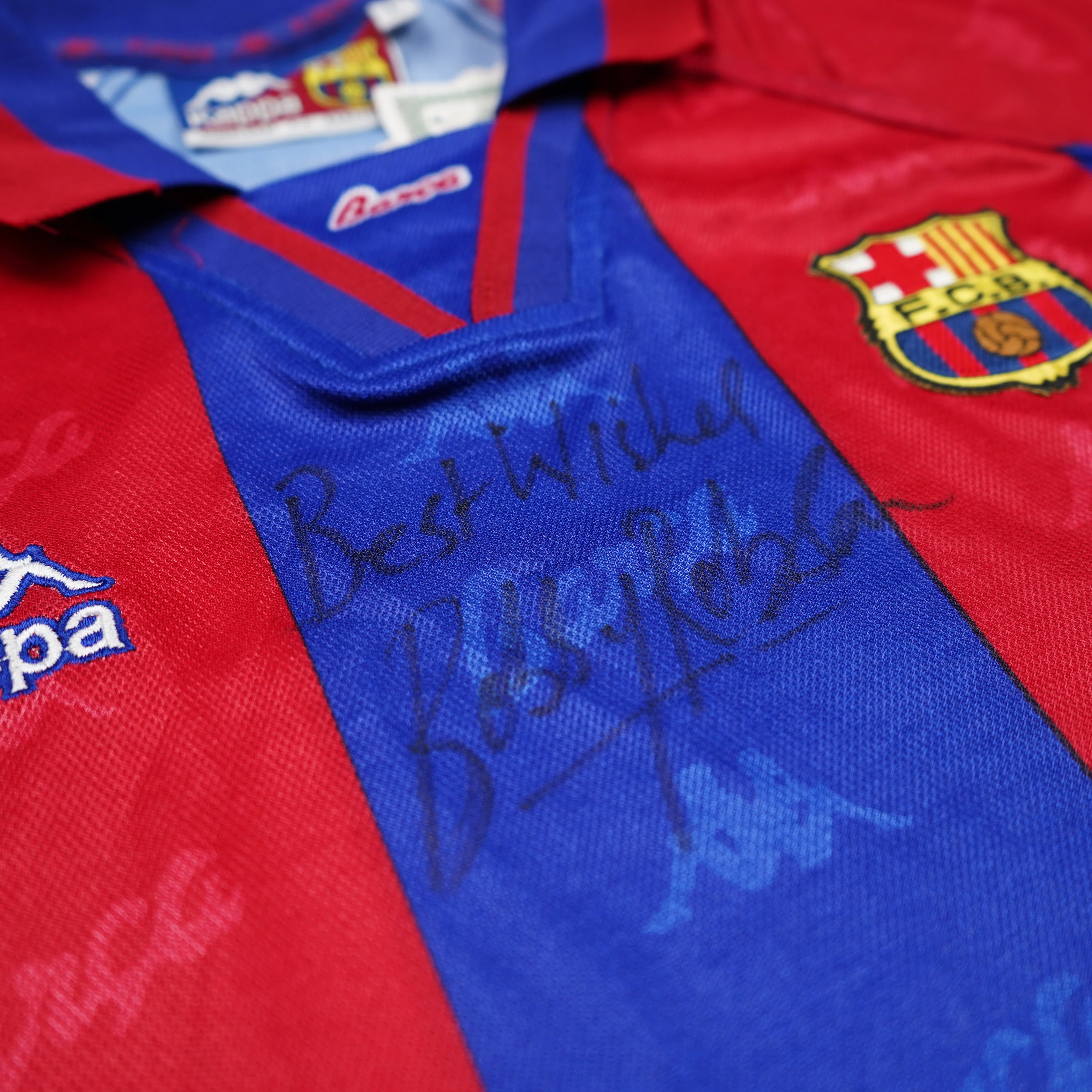 BARCELONA 1995-97 HOME SHIRT - RONALDO 9 - L - Image 3